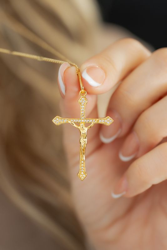 Cruz Cristo Circonias 4 cm